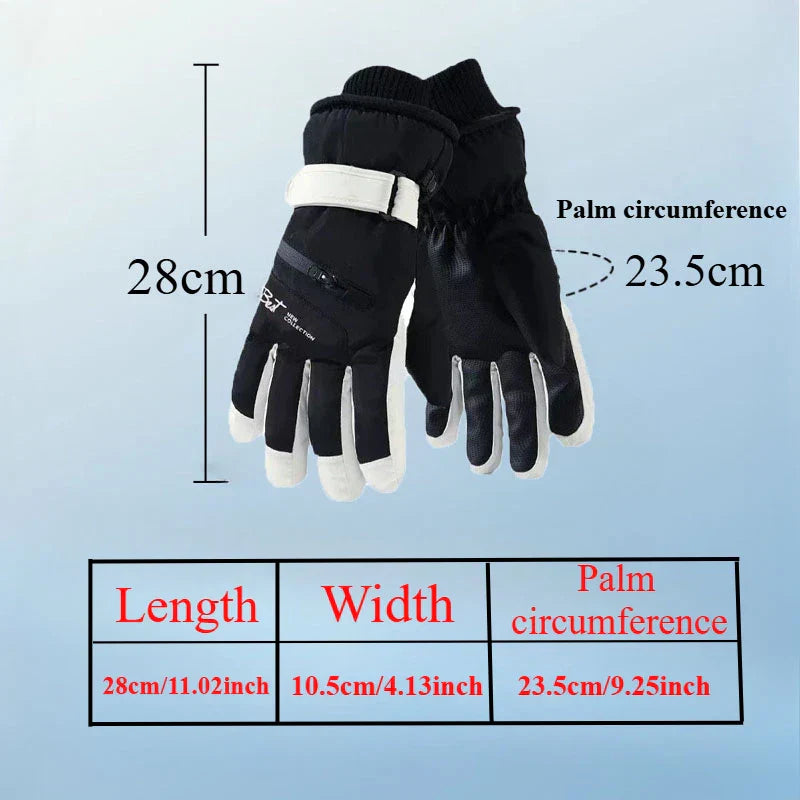 Warm Waterproof Ski Gloves with Touchscreen Fingers