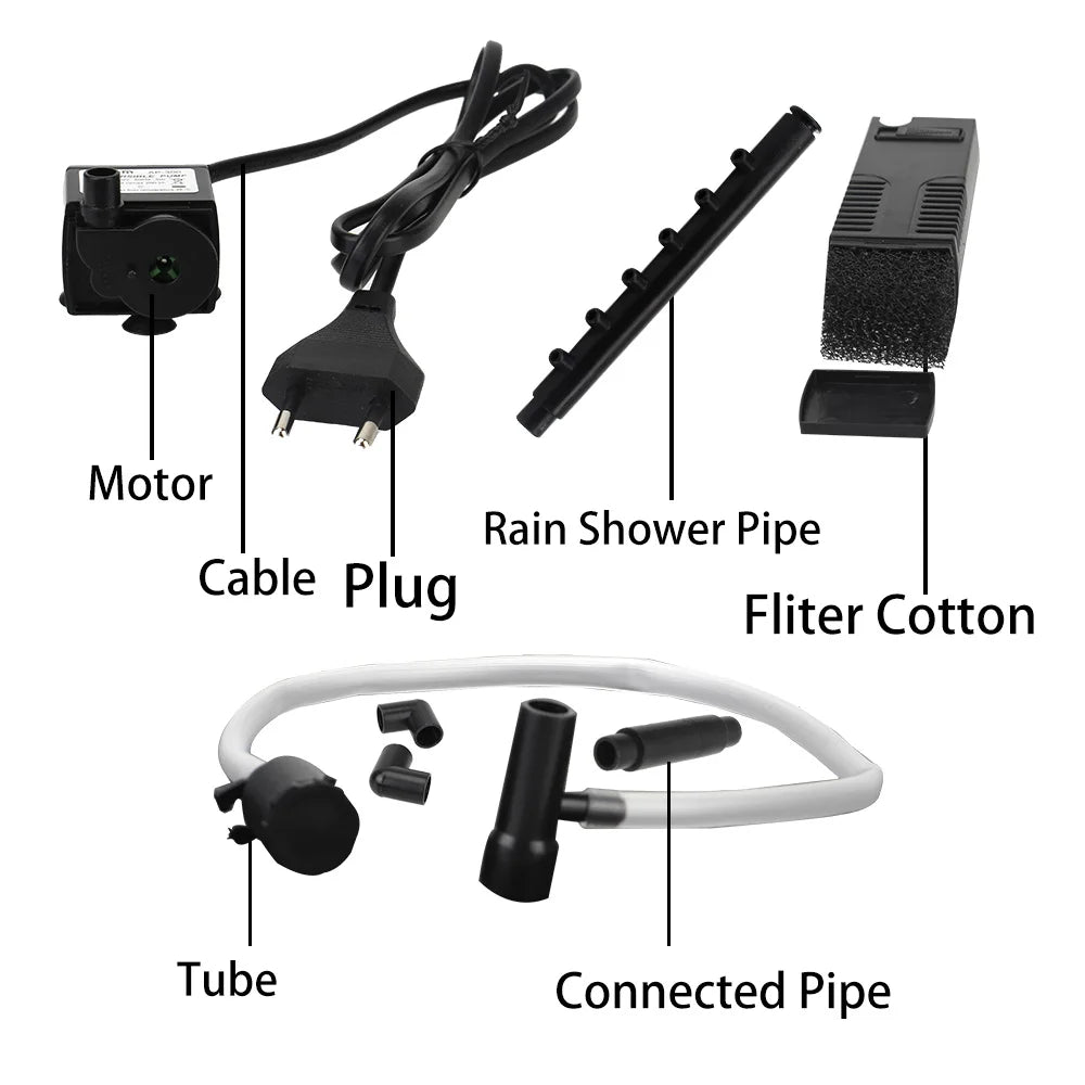 Aquarium Water Pump Filter System with Oxygen Supply