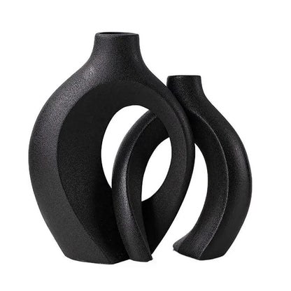 White Ceramic Vase Set