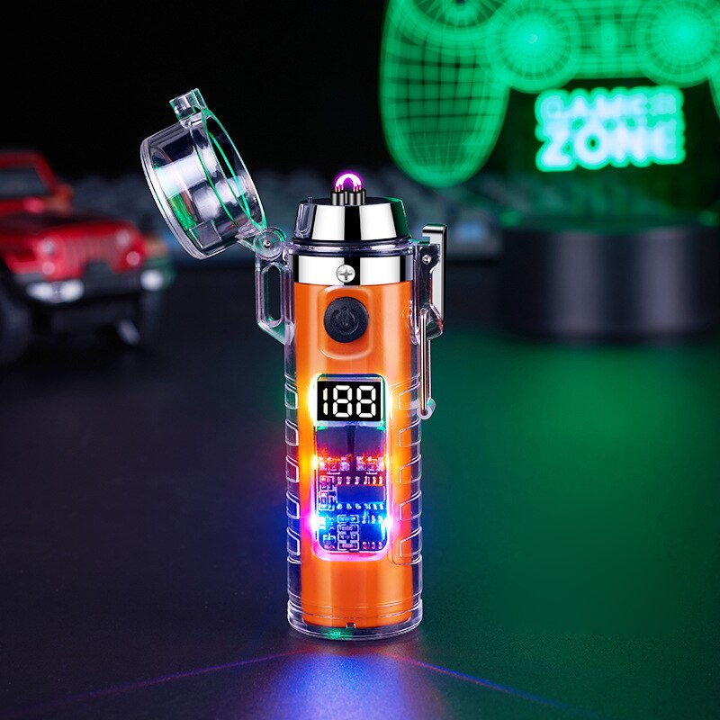 Waterproof Dual Arc Lighter Flashlight