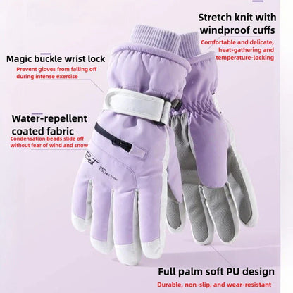 Warm Waterproof Ski Gloves with Touchscreen Fingers