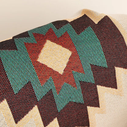 Large Boho Chic Aztec Throw Blanket with Fringe - Fesara