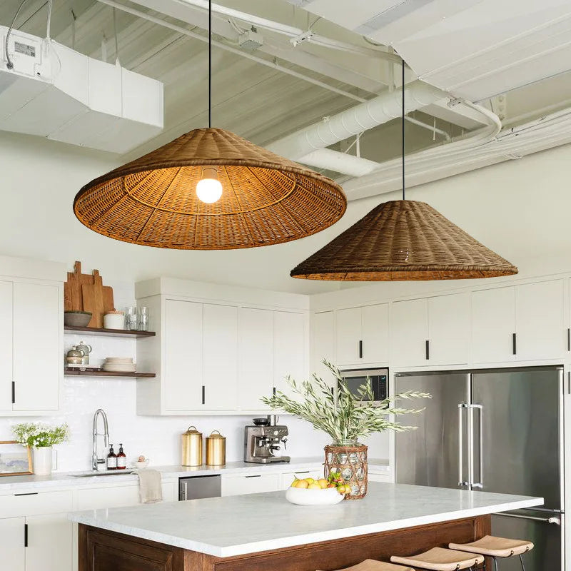 Natural Bamboo LED Hanging Light - Fesara