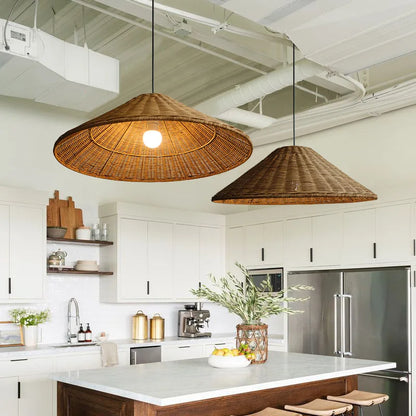 Natural Bamboo LED Hanging Light - Fesara