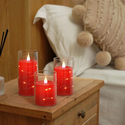 Warm Glow LED Candle with Flickering Flame Effect - Fesara