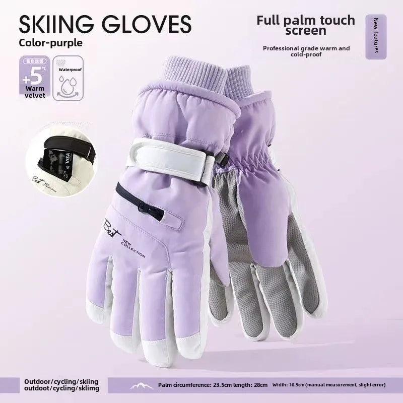 Warm Waterproof Ski Gloves with Touchscreen Fingers