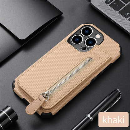 Slim Protective Zip iPhone Wallet Case