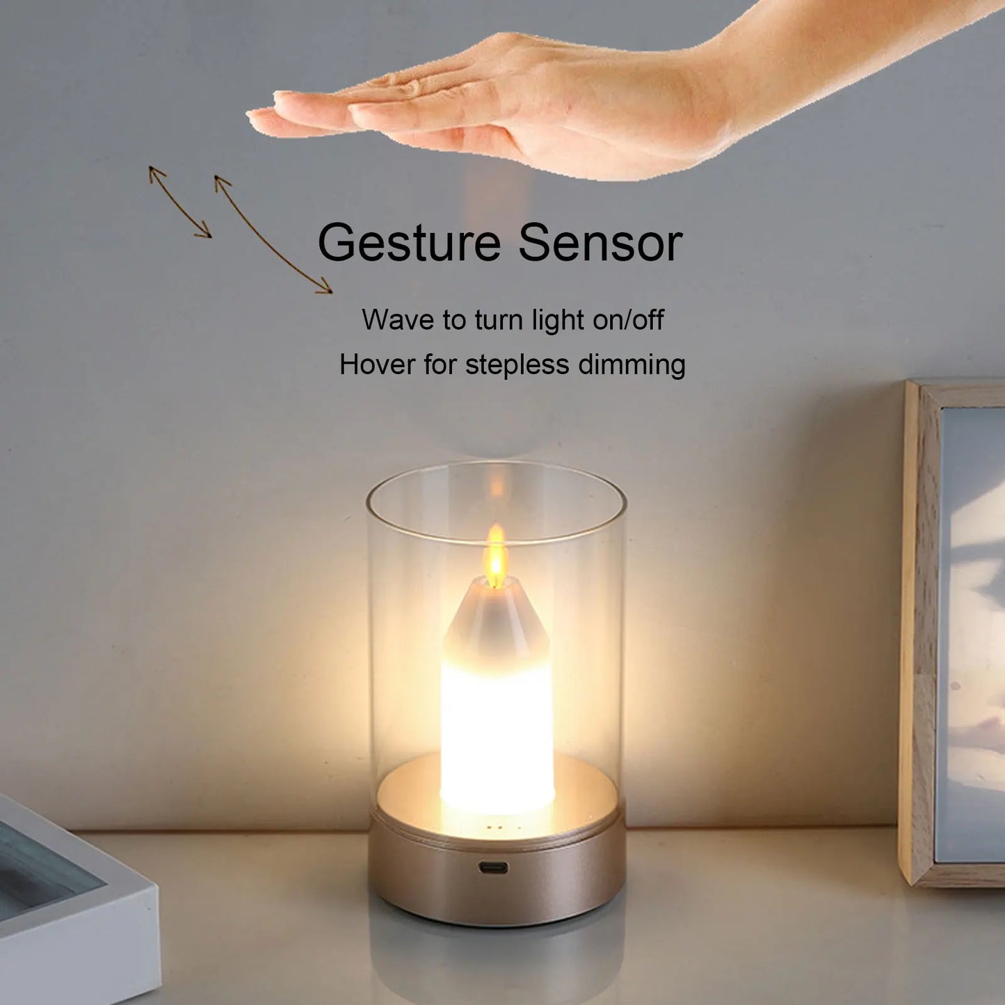 Soft Touch LED Candle Lamp with Dimmer