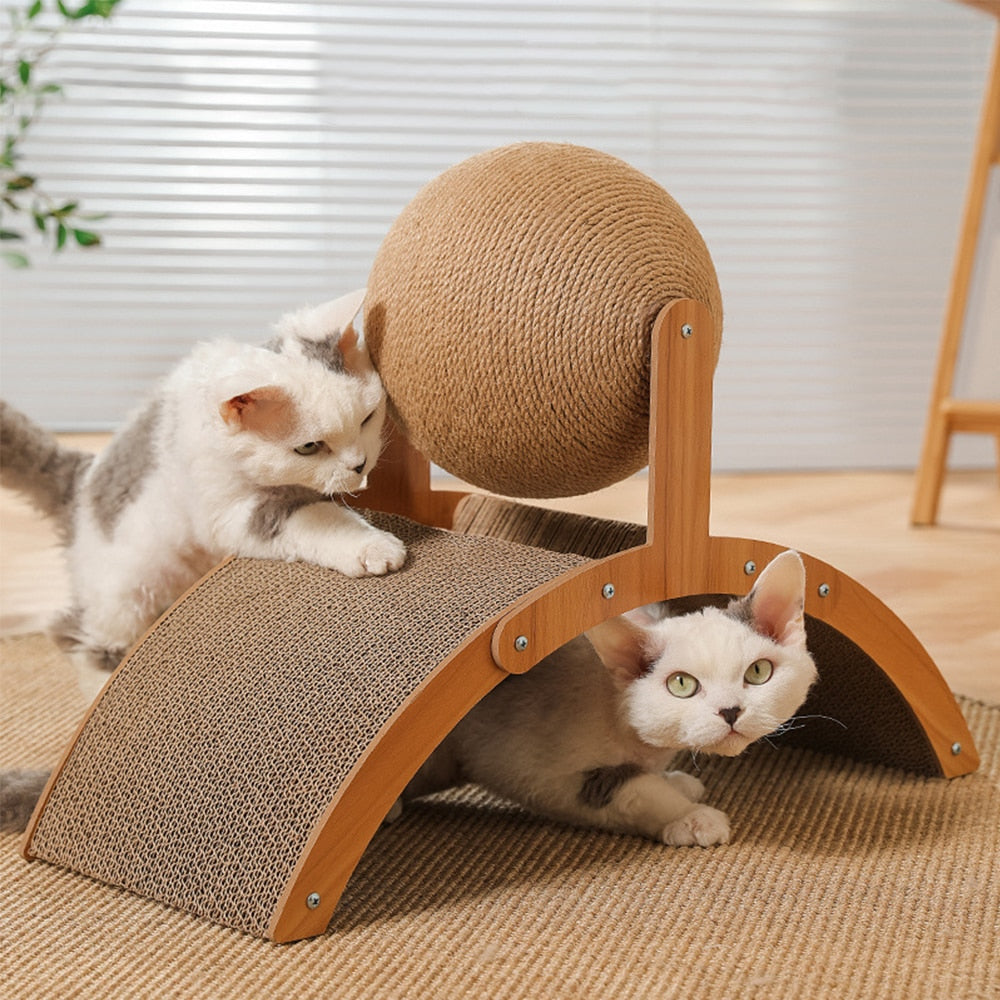 Natural Wood Kitty Play Scratcher Board