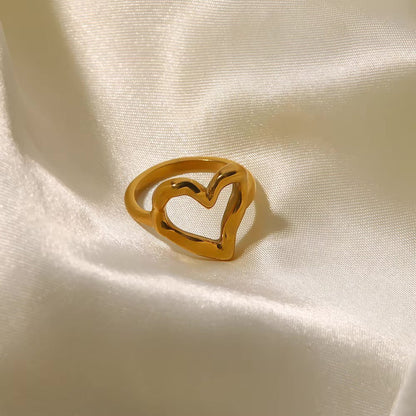 Gold Melted Heart Shaped Ring