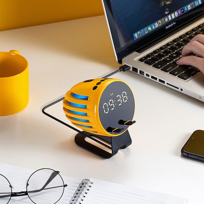 Luxury Wood Wireless Bluetooth Speaker Alarm Clock