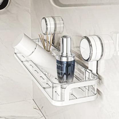 Adhesive Wall Shelf with Suction Cup for Kitchen & Bathroom