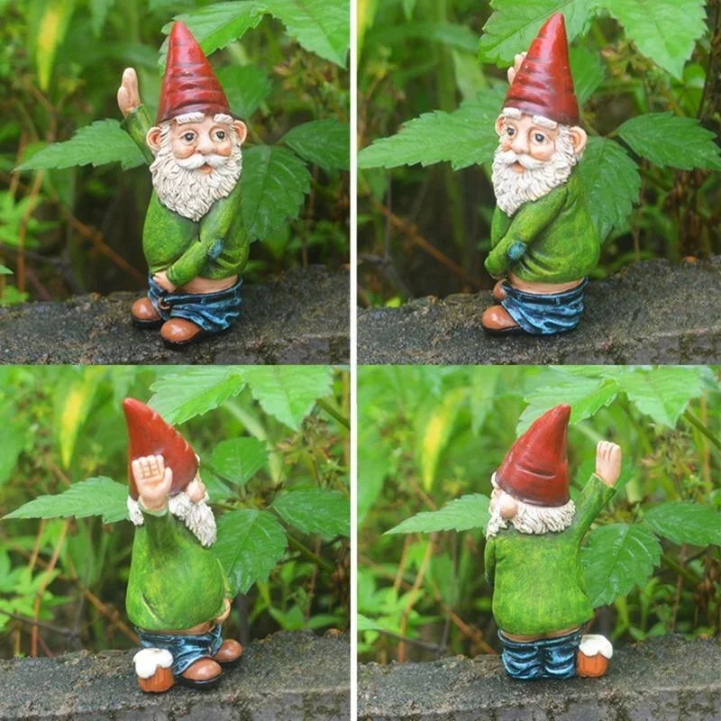 Unique Garden Gnome Statue with Long White Beard