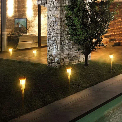 Outdoor Solar Powered Garden Torch Lights Set