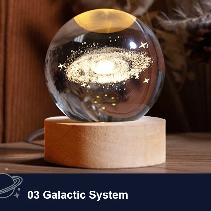 Colorful LED Globe Night Lamp with Starry Sky Design