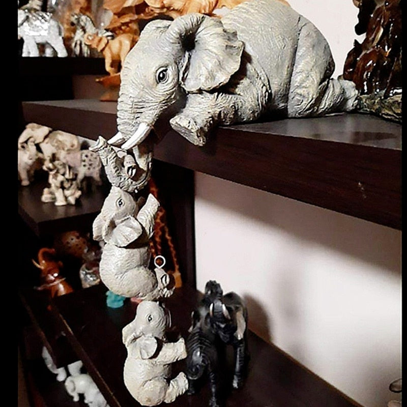 Fesara Elephant Figurine Adorable Home Ornament