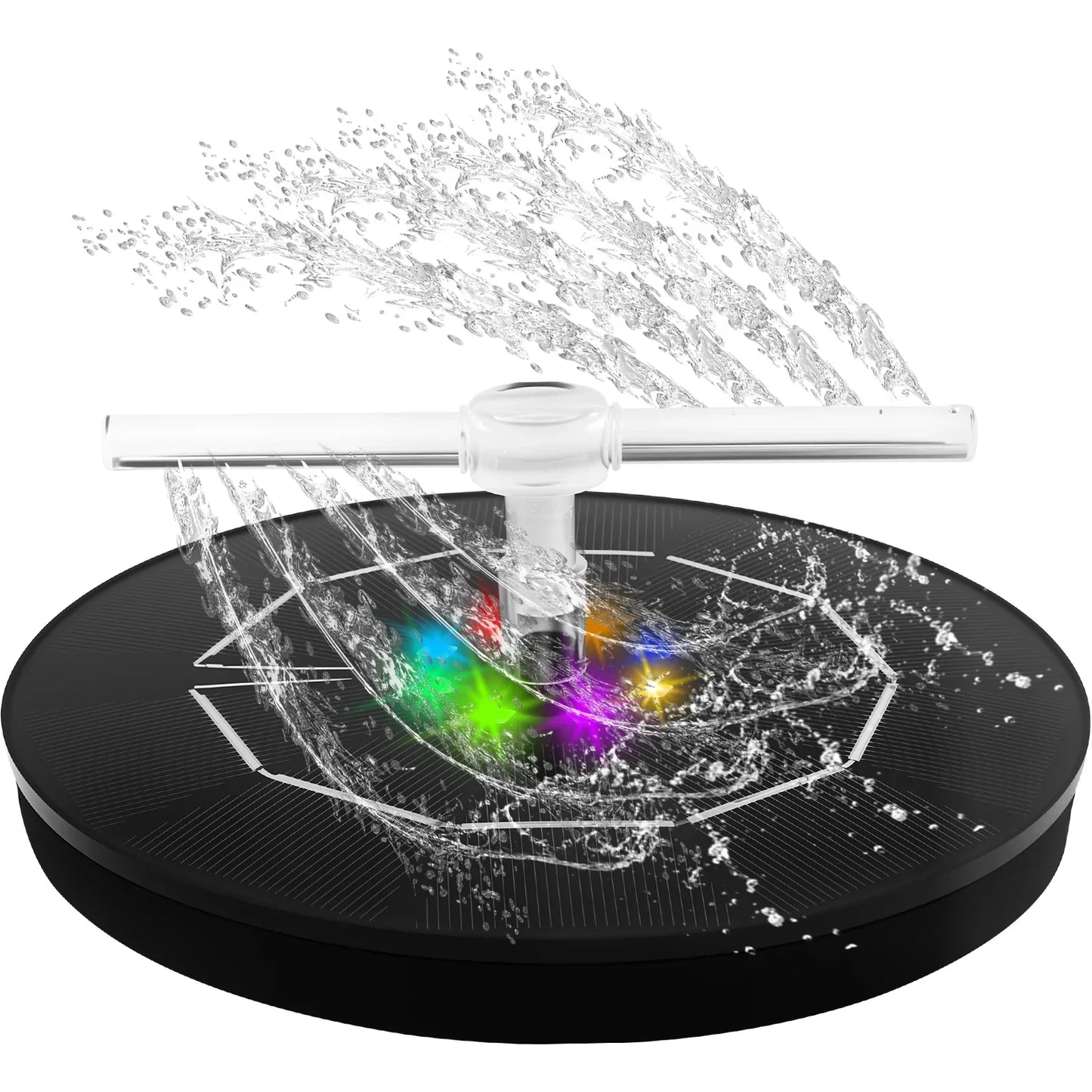 Solar Powered Water Fountain with LED Lights
