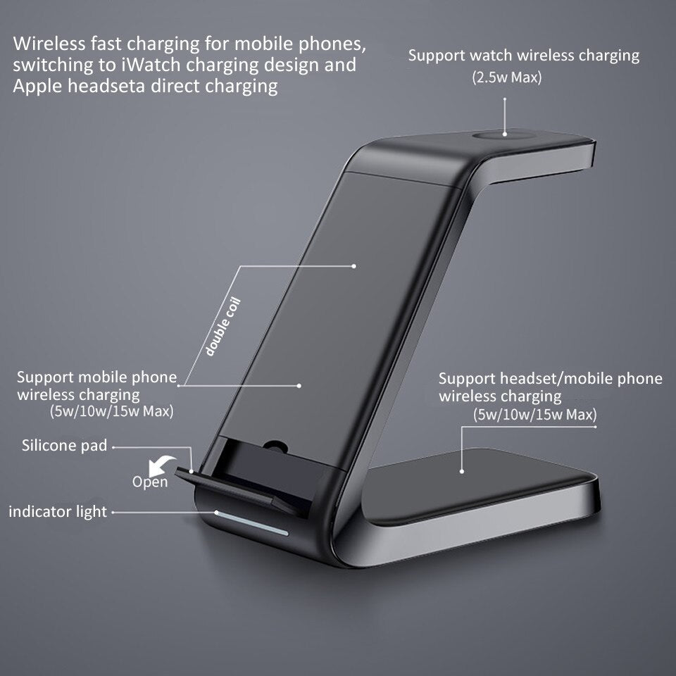 Fast 3 in 1 Magnetic Phone Charging Dock