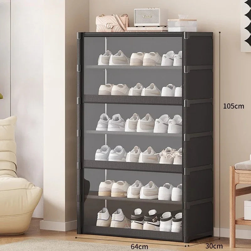 Clear Stackable Shoe Organizer Cabinet
