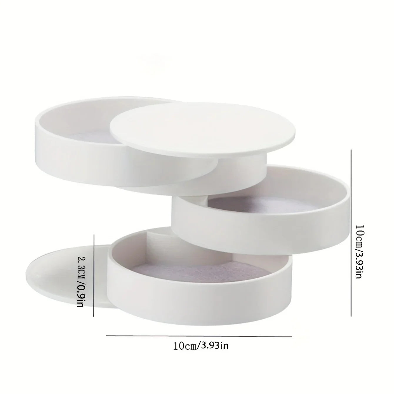 Rotating 5 Tier Jewelry Storage Case with Lid