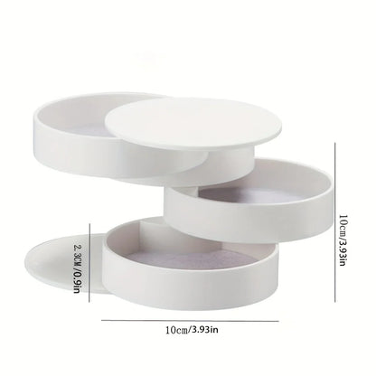 Rotating 5 Tier Jewelry Storage Case with Lid