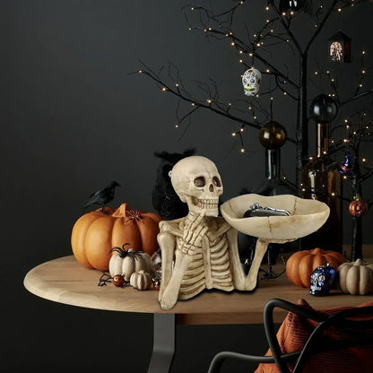 Dark Skull Resin Serving Tray