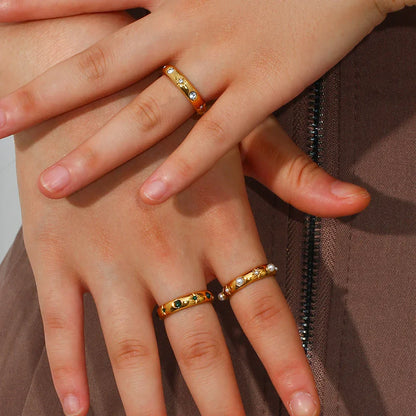 Luxury Diamond Star Studded Gold Ring - Fesara