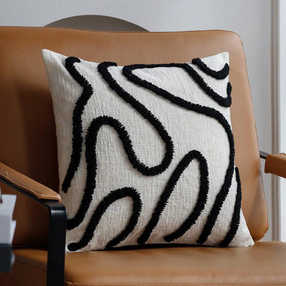 Cozy Chenille Pillow with Chic Geometric Pattern