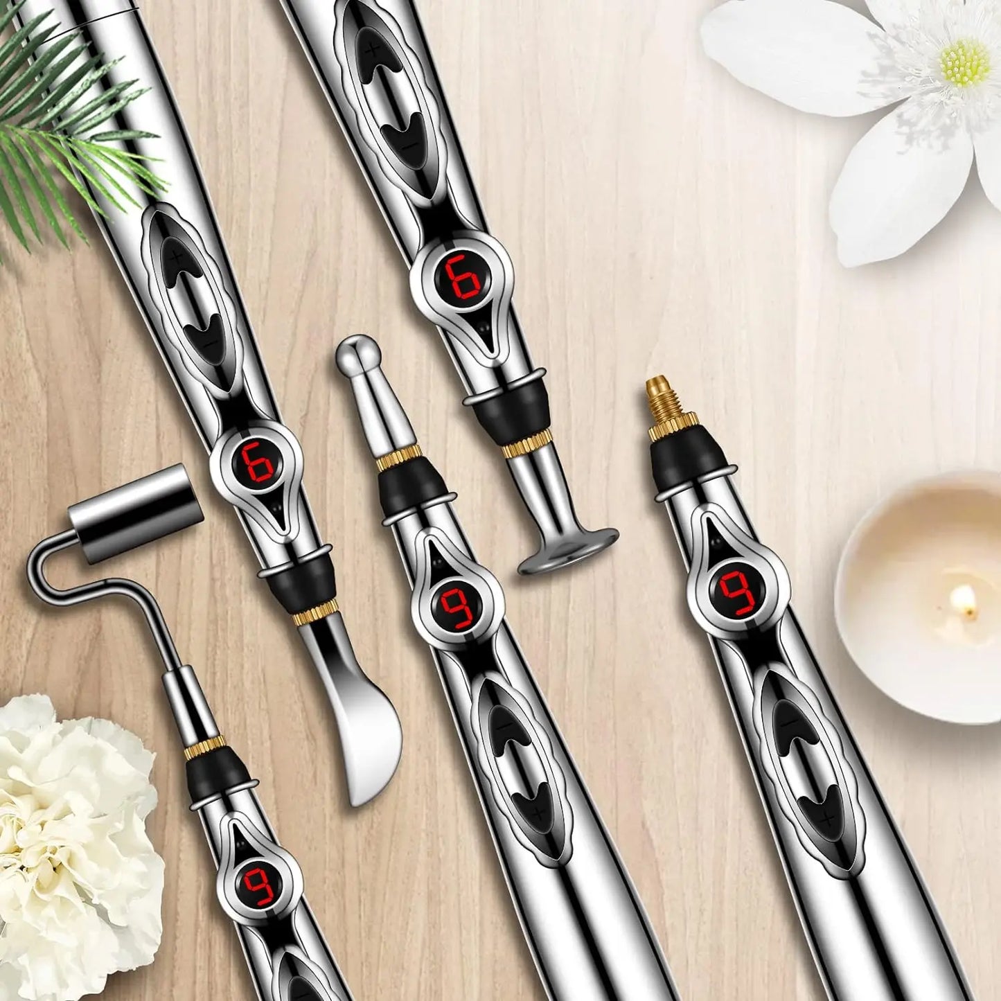 Professional Acupuncture Massage Pen - 5 Interchangeable Heads
