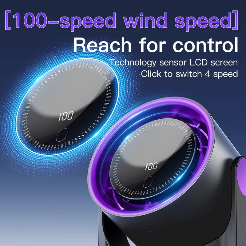 Compact Silent USB Desk Fan with 100 Speeds