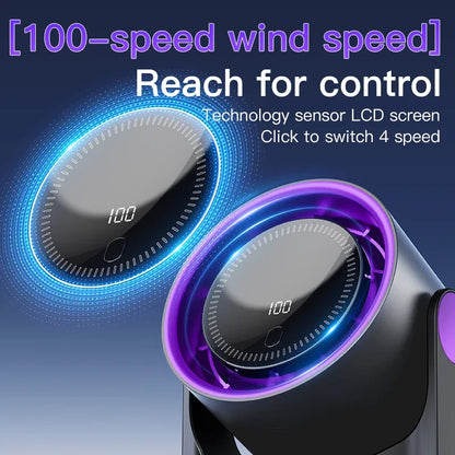 Compact Silent USB Desk Fan with 100 Speeds