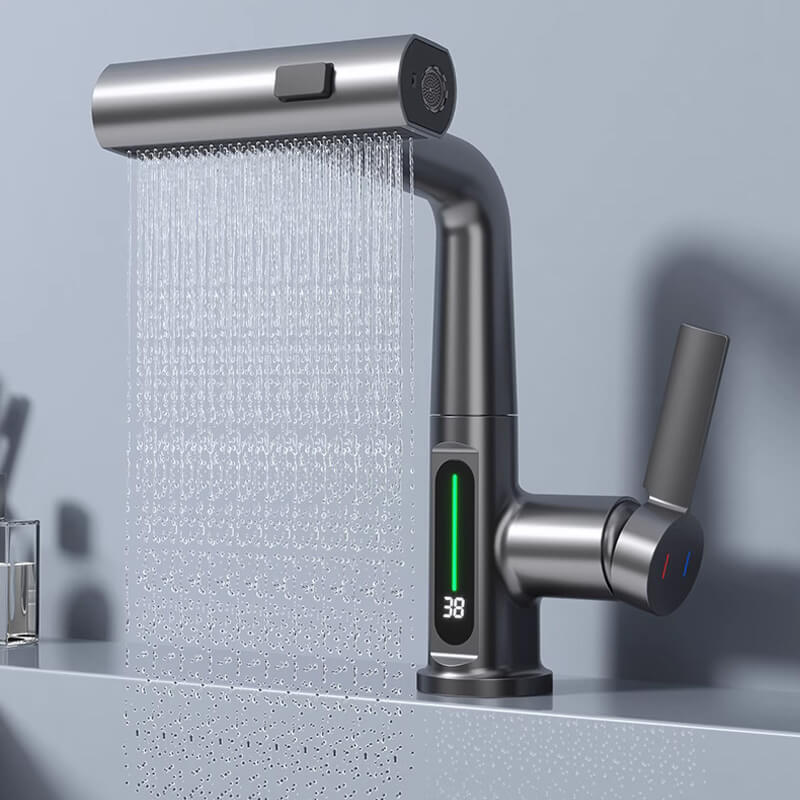 Flexible LED Faucet with Pull-Out Spray Head - Fesara