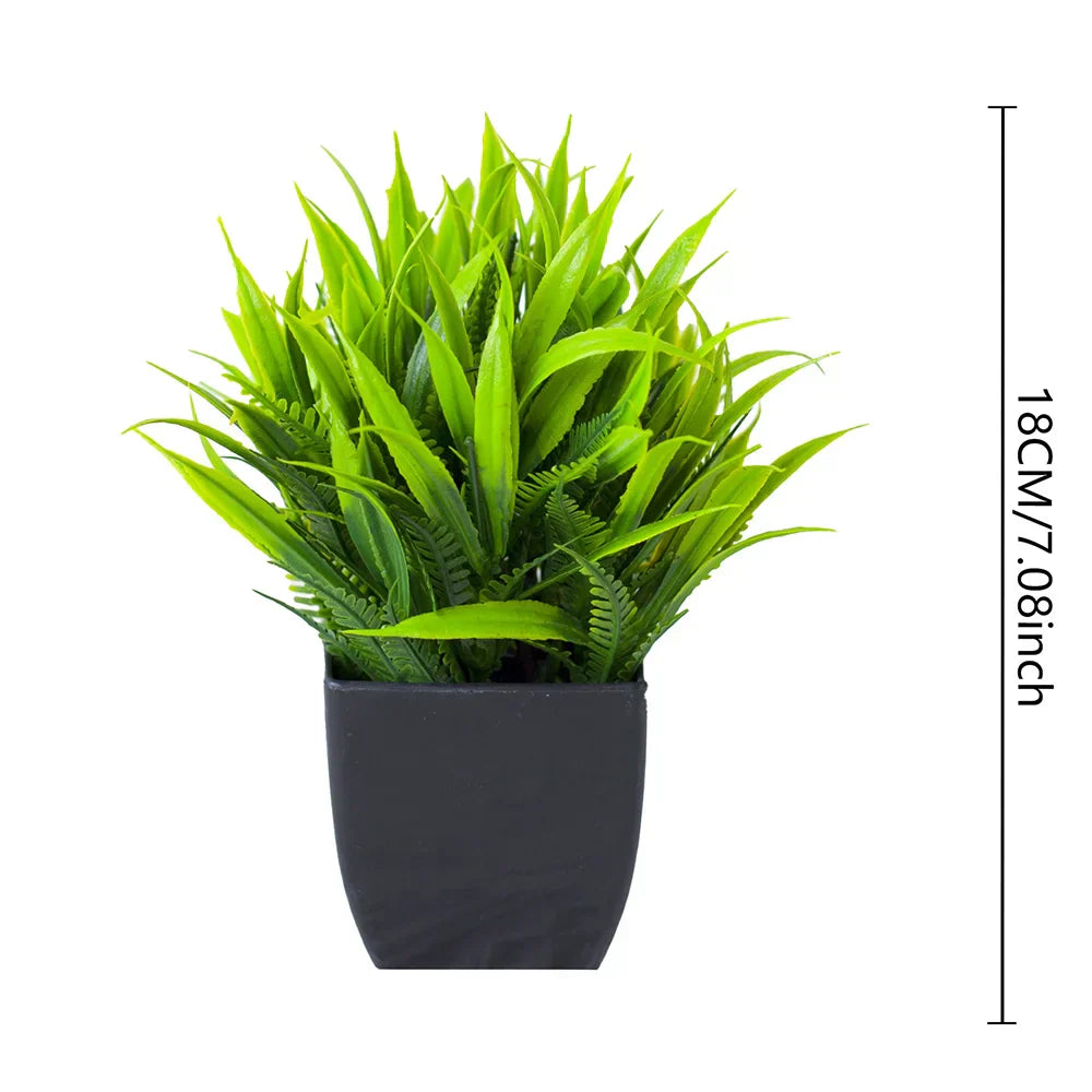 Small Artificial Eucalyptus Plant in Black Planter