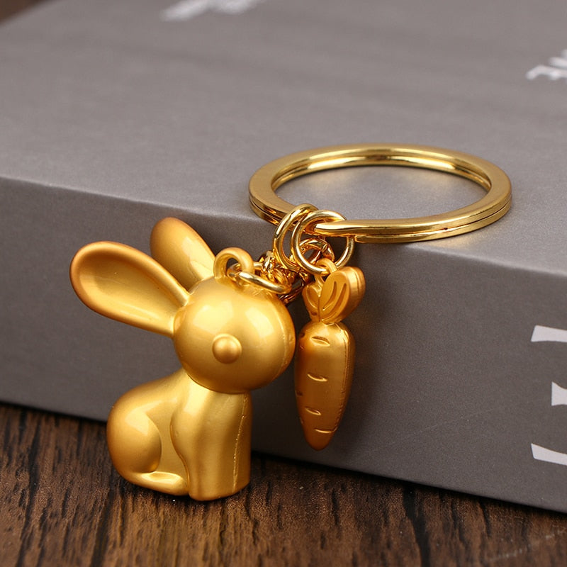 Fesara Cute Bunny Keychain Ring