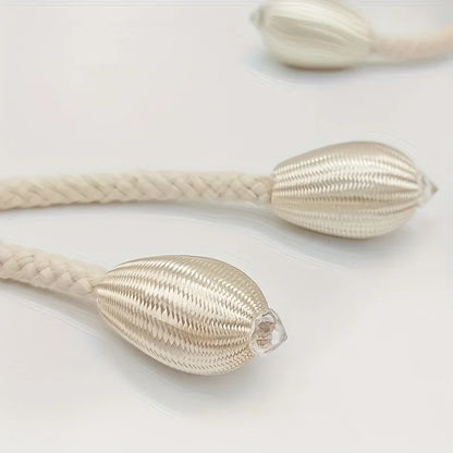 Easy Fit Curtain Tiebacks 2-Pack with Decorative Buckle
