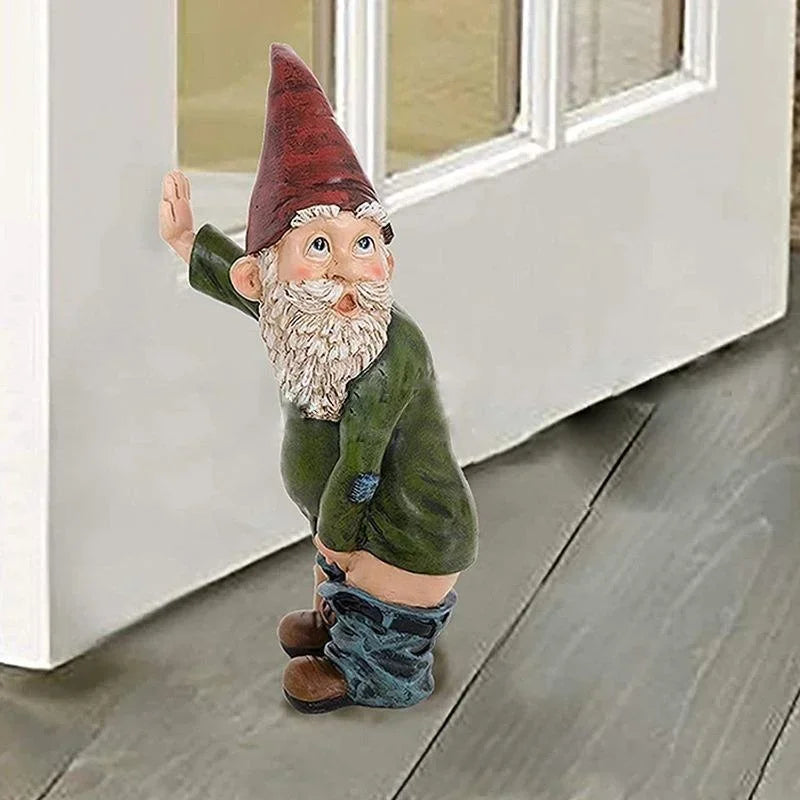 Unique Garden Gnome Statue with Long White Beard