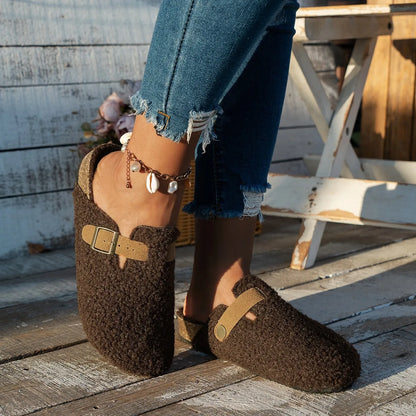 Cozy Warm Sheepskin Winter Slippers - Fesara