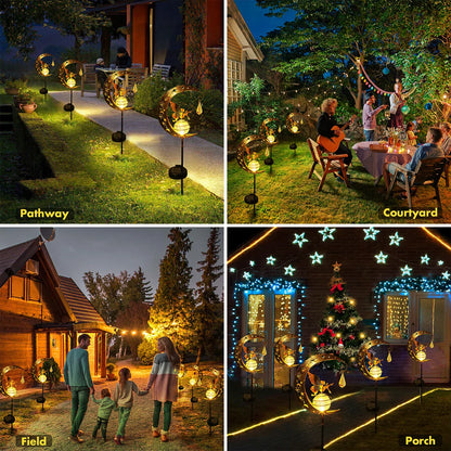 Solar Powered Glass Ball Garden Lamp Outdoor Decor