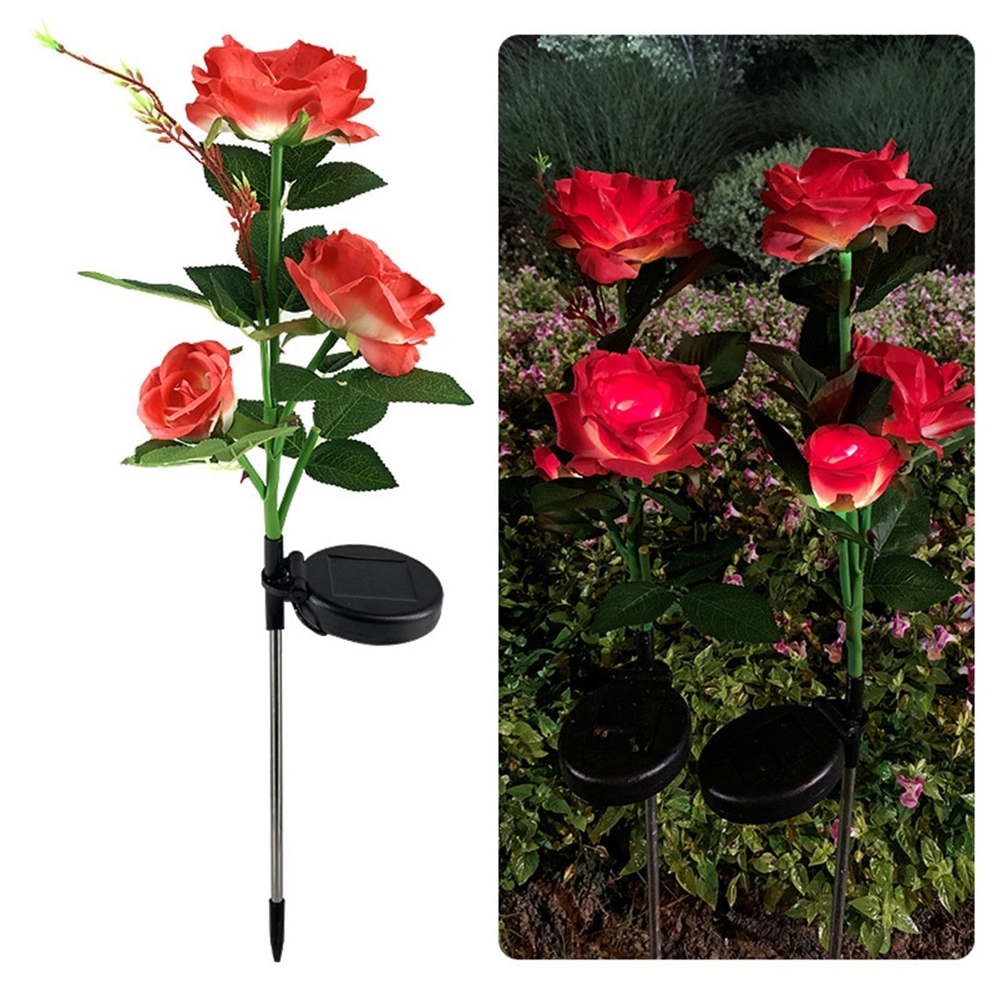 Outdoor Solar Powered Rose Garden Lamp