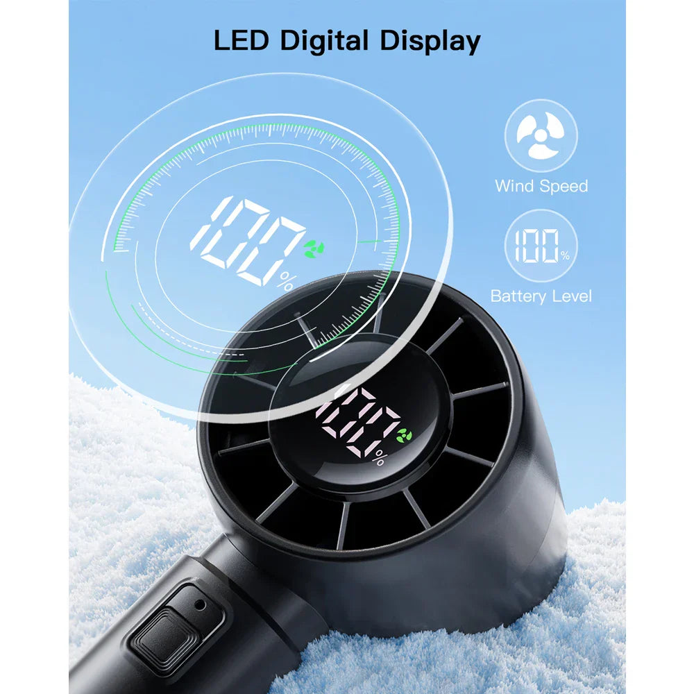 Portable Mini Handheld Fan with LED Screen & 5 Speeds