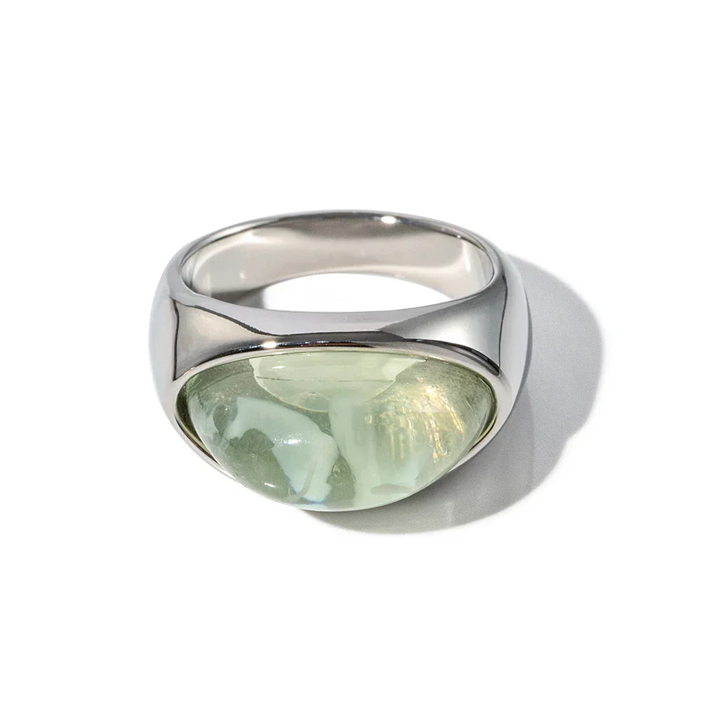 Bold Oval Gemstone Stack Ring