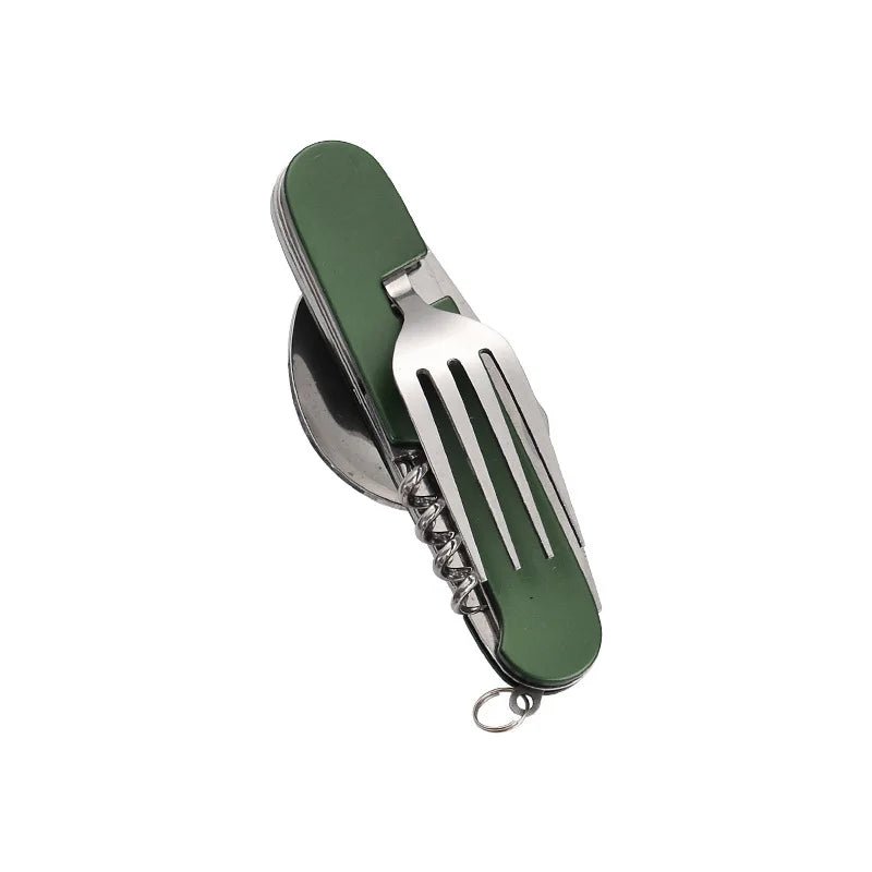 Portable 4-in-1 Stainless Steel Camping Cutlery Set