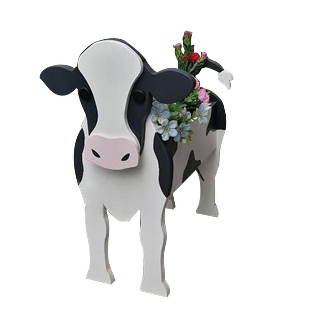 Charming Farm Animal Planter for Pets - Durable PVC Garden Decor, Weather Resistant, 34cm x 24cm-3