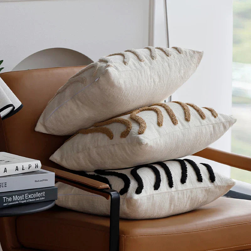 Cozy Chenille Pillow with Chic Geometric Pattern