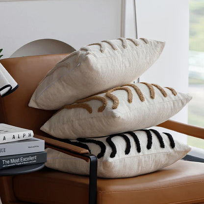 Cozy Chenille Pillow with Chic Geometric Pattern