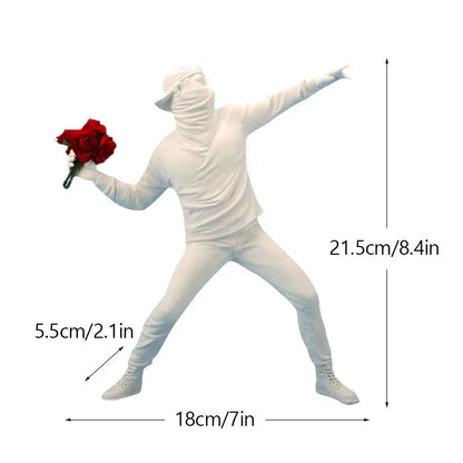 Banksy Figurines | Colorful Pop Art Decor | Home Office Sculptures