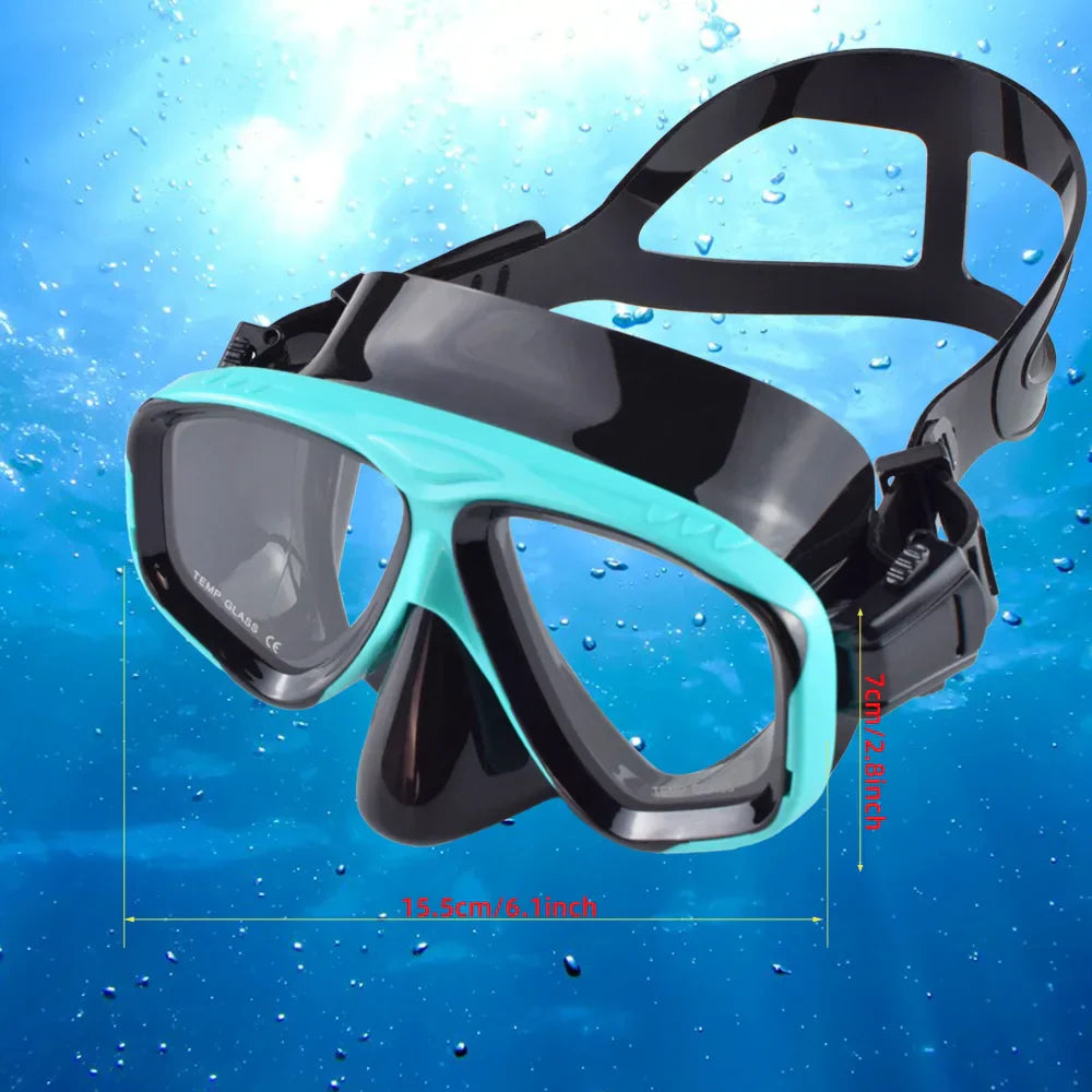 Premium Dive Mask Snorkel Set with Wide View Lens