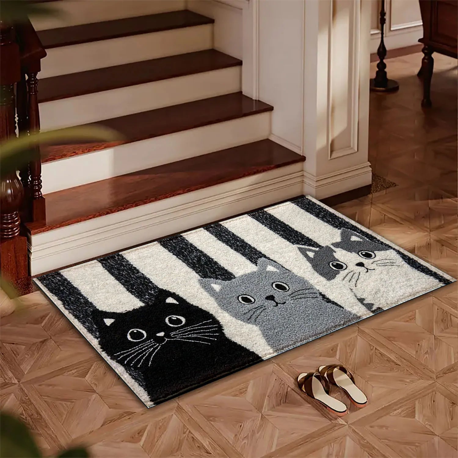 Colorful Cat Theme Rug | Soft & Waterproof Non-Slip Mat - Fesara