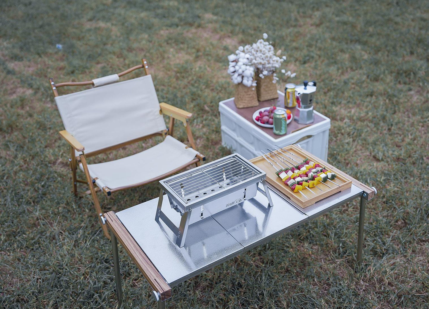 Portable Outdoor Stainless Steel Folding BBQ Grill