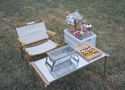 Portable Outdoor Stainless Steel Folding BBQ Grill